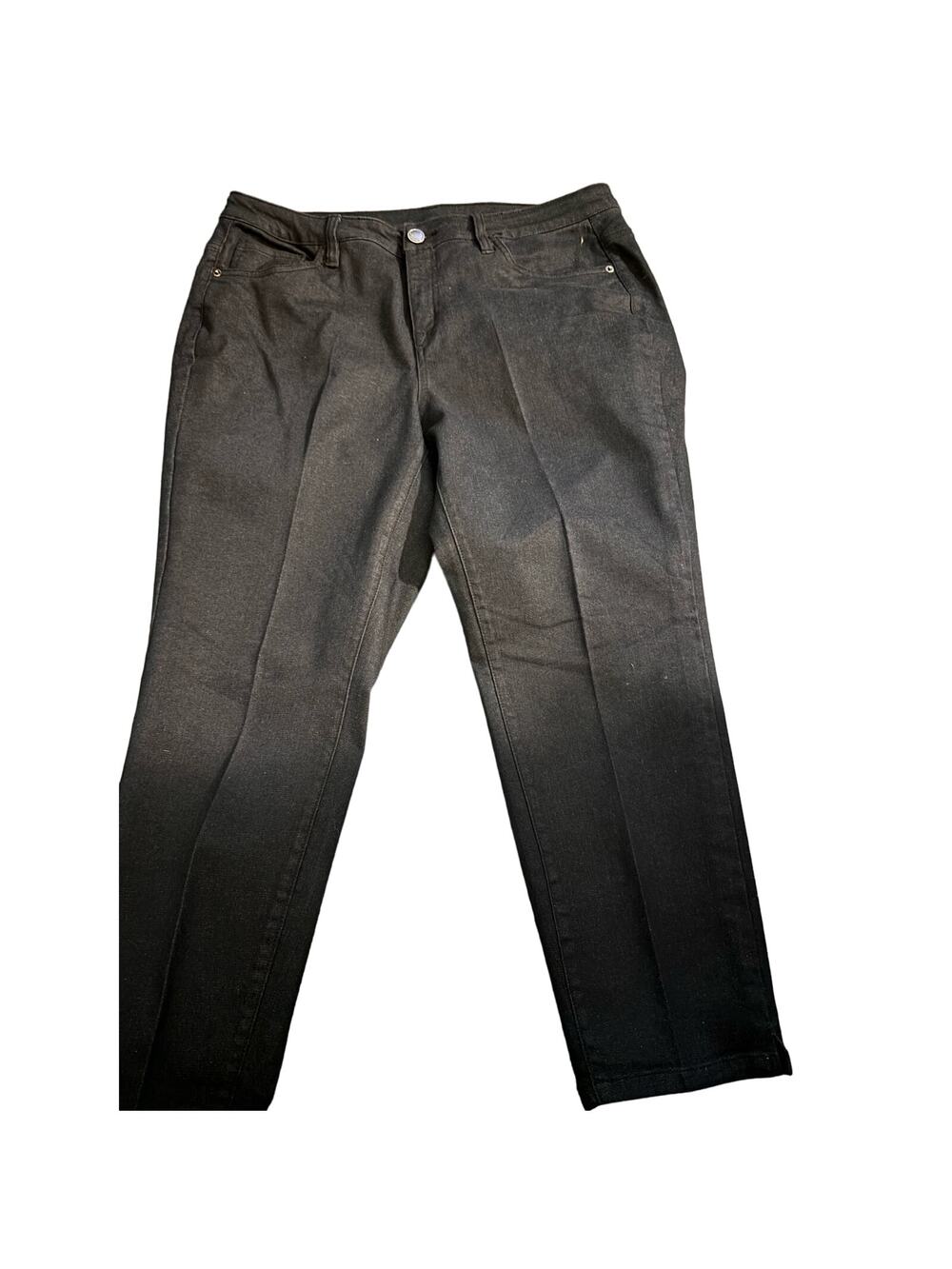 Lane Bryant Black Straight Leg Five Pocket Jeans, Plus Size 18W